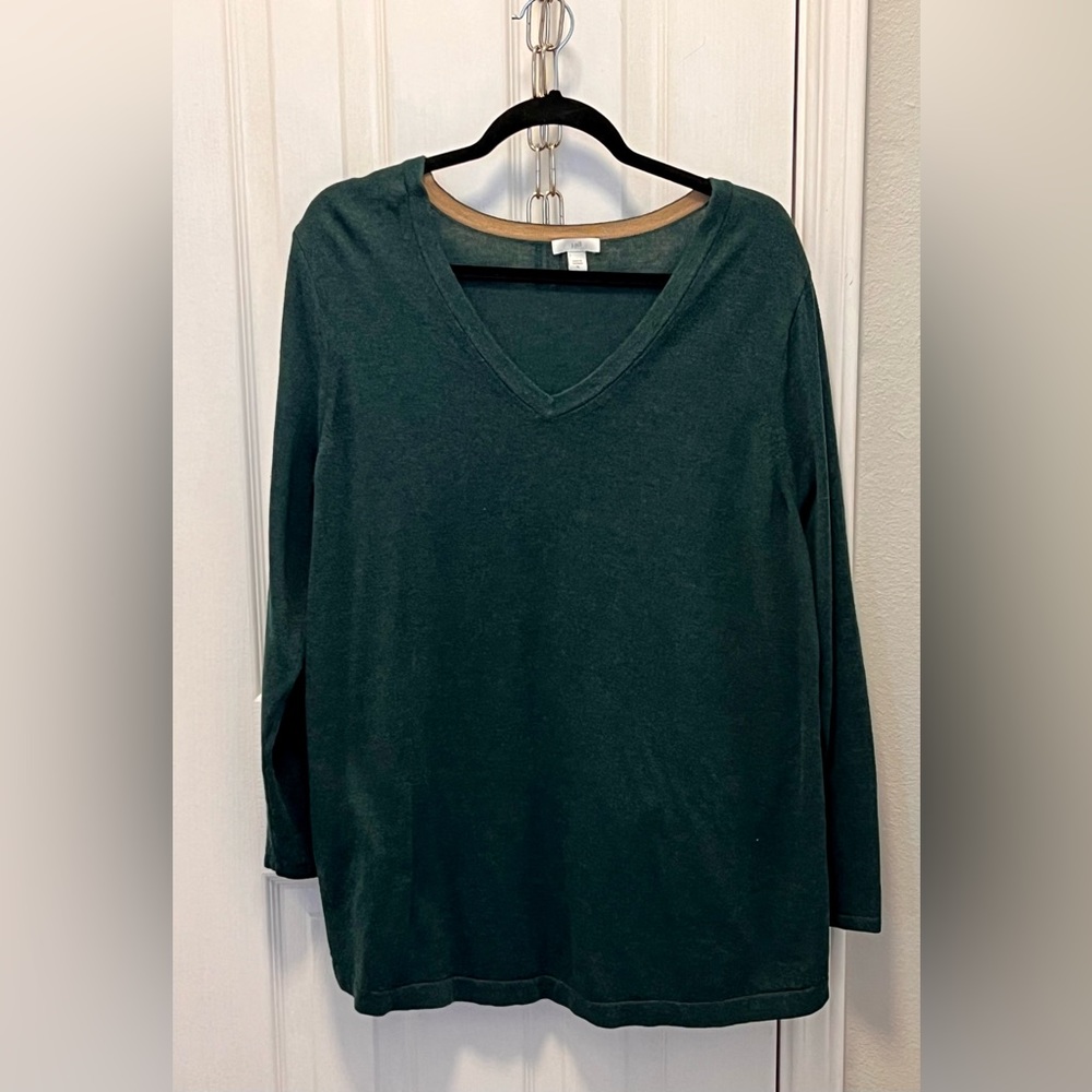 JJILL WOMENS SWEATER , GREEN, size xl